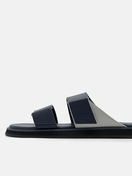 PEDRO Icon Leather Heel Sandals, Black