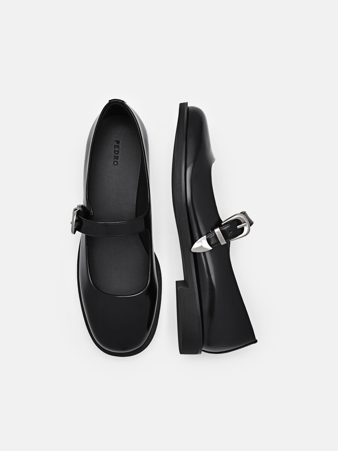 Flats  Mary Jane dengan Gesper, , hi-res
