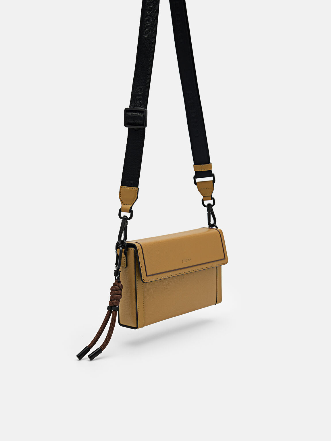 Saffiano Leather Mini Sling Bag, 