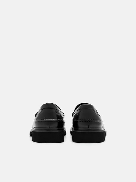 PEDRO Icon Leather Heel Sandals, Black