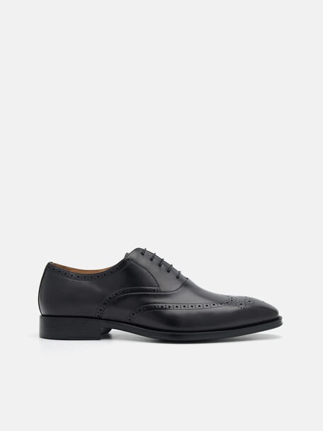 Sepatu Oxford Brogue Kulit, , hi-res