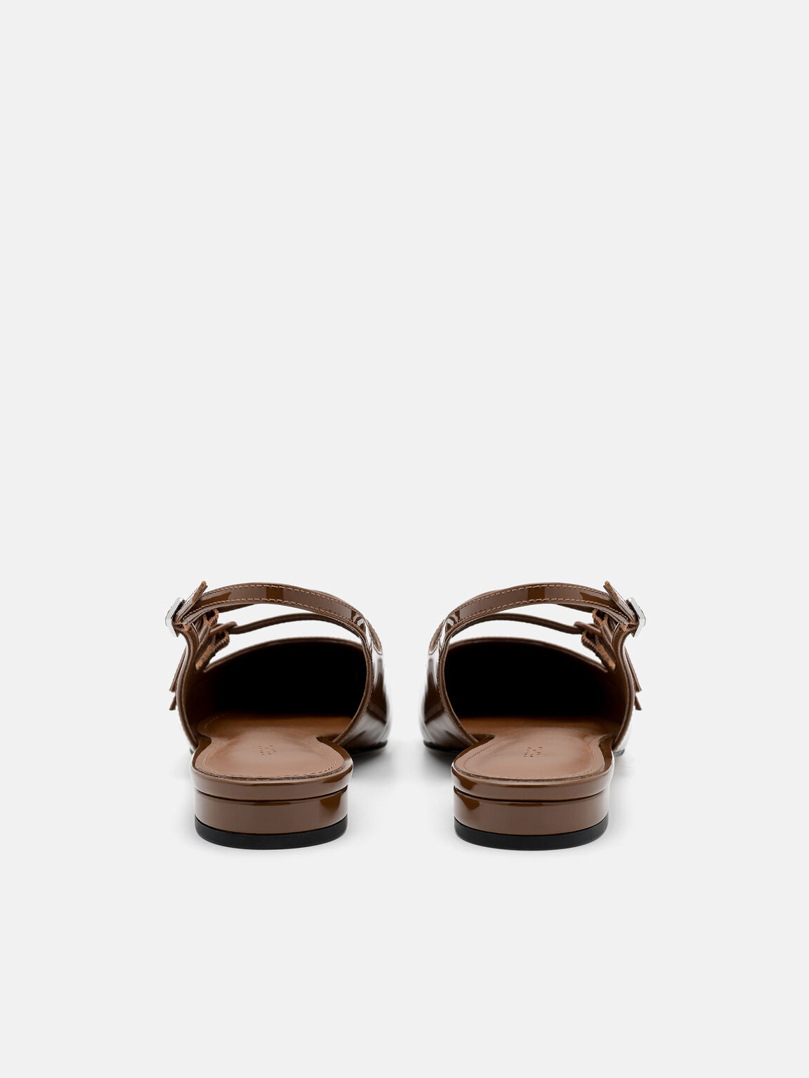 Flat Balerina Slingback Kulit Paten, , hi-res