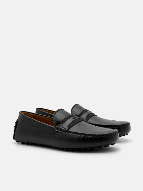 PEDRO Icon Leather Heel Sandals, Black