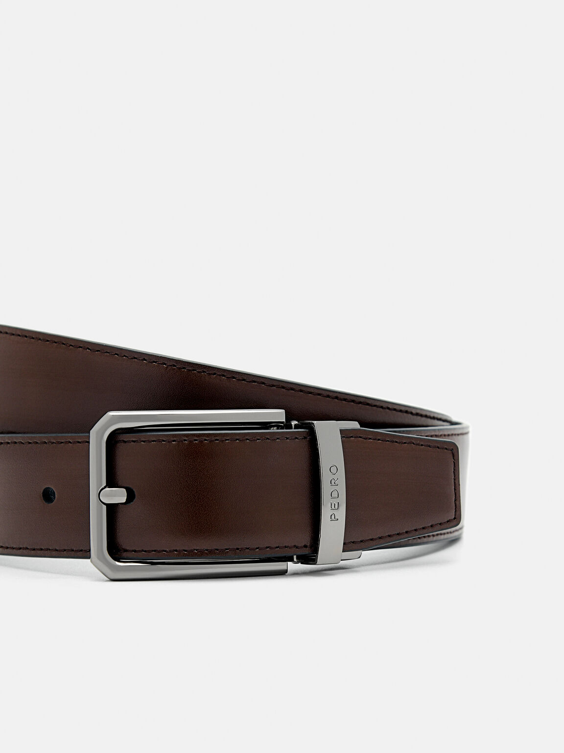 Leather Reversible Pin Belt, 