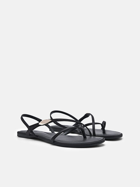 PEDRO Icon Leather Heel Sandals, Black
