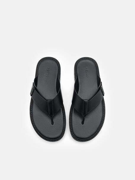 PEDRO Icon Leather Heel Sandals, Black