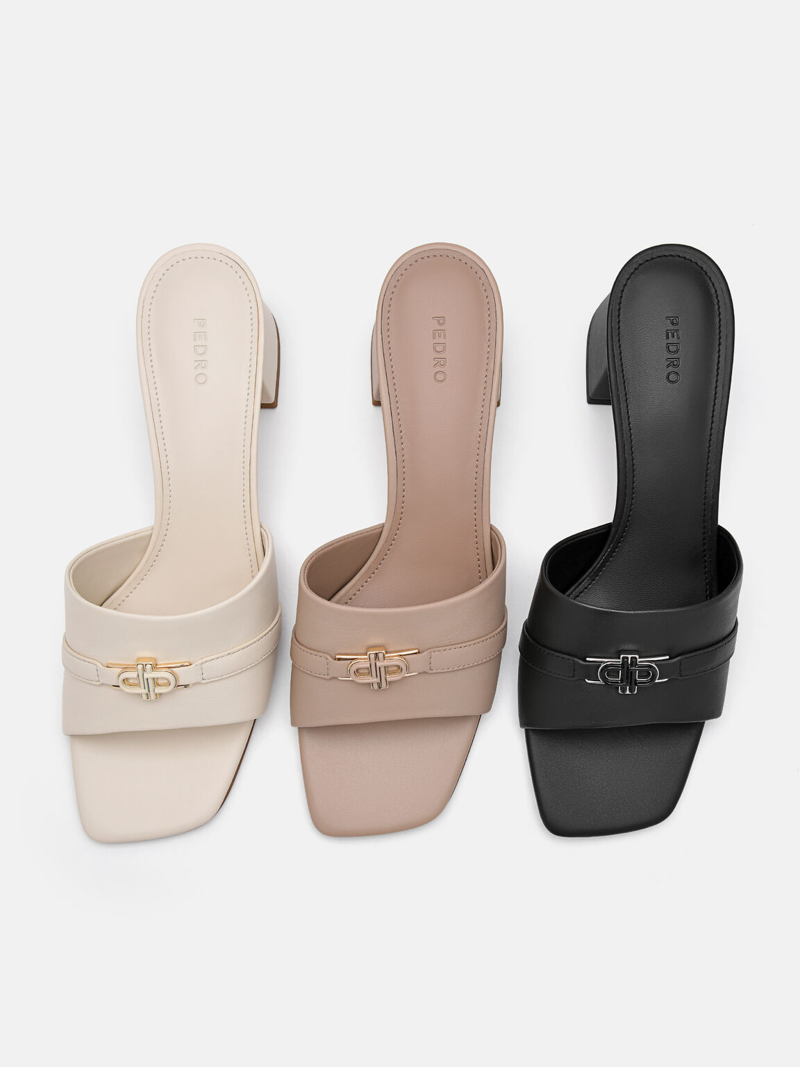 PEDRO Icon Leather Heel Sandals, , hi-res