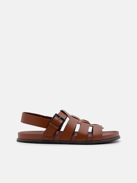 Sandal Kulit Caged Backstrap, , hi-res