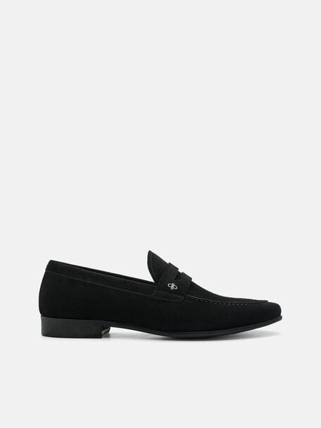 Suede Penny Loafers, , hi-res