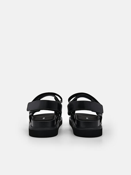 PEDRO Icon Leather Heel Sandals, Black
