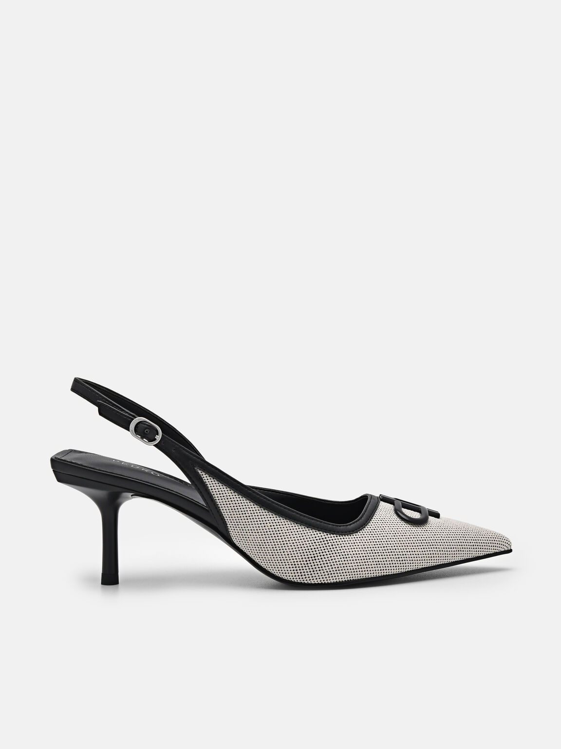 PEDRO Icon Canvas Slingback Pumps, Black, hi-res