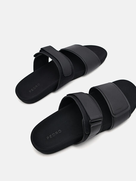 PEDRO Icon Leather Heel Sandals, Black