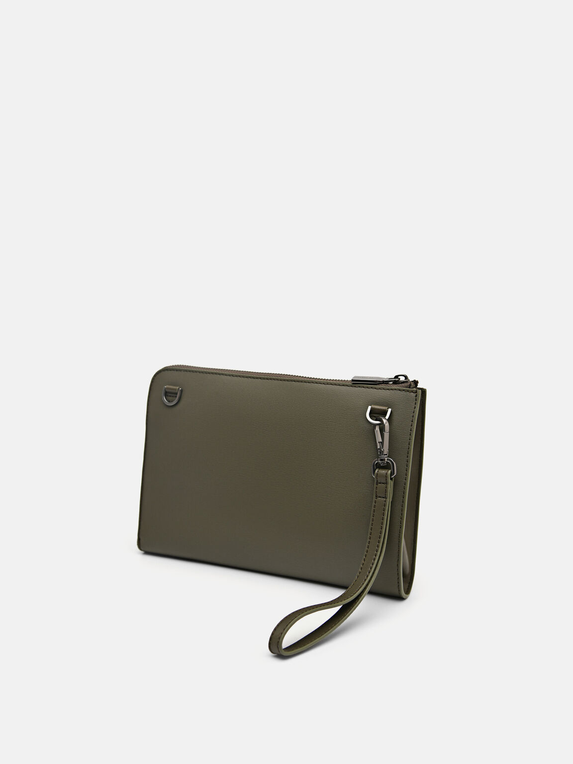 Henry Leather Clutch Bag, Military Green