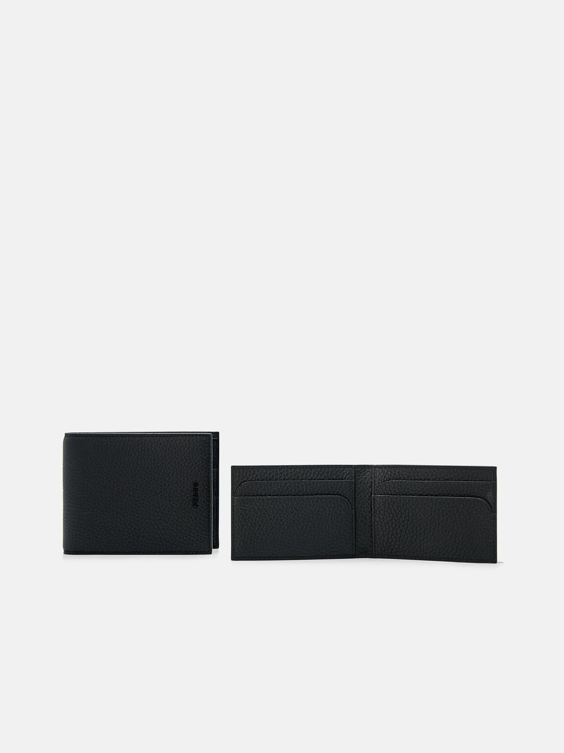 Dompet Lipat Ganda Kulit Embossed dengan Insert, , hi-res