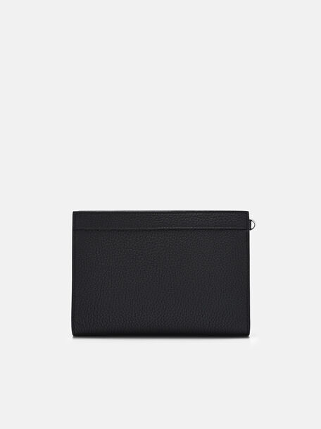 Pouch Kulit dengan Ritsleting, 