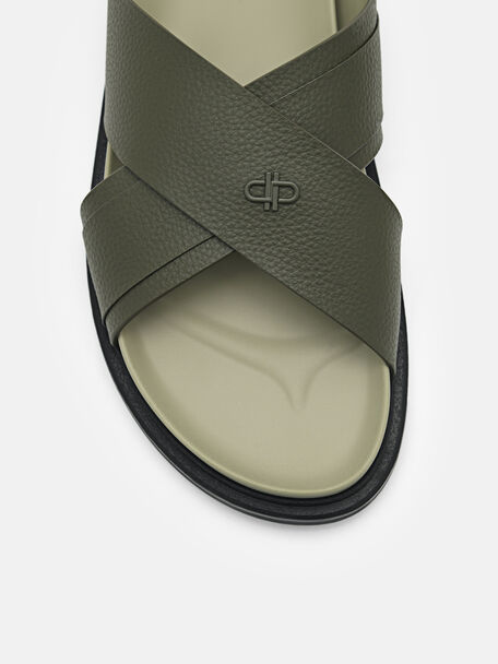 PEDRO Icon Leather Heel Sandals, Black