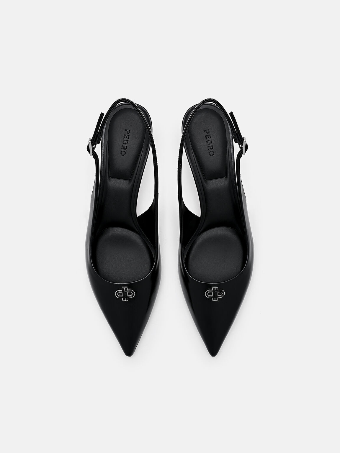 Leather Slingback Heel Pumps, , hi-res