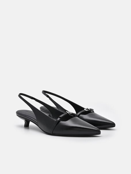 Sepatu Hak Tinggi Slingback Kulit Maggie, , hi-res