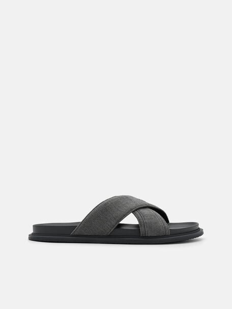 Velvet Cross Sandals, , hi-res