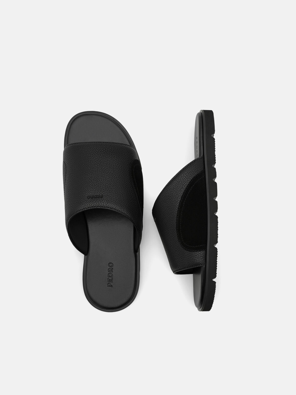 Sandal Slide Wide-Band Kulit, , hi-res