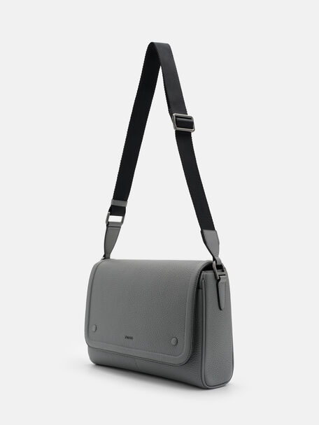 Patrice Tumbled Leather Messenger Bag, 