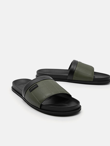PEDRO Icon Leather Heel Sandals, Black