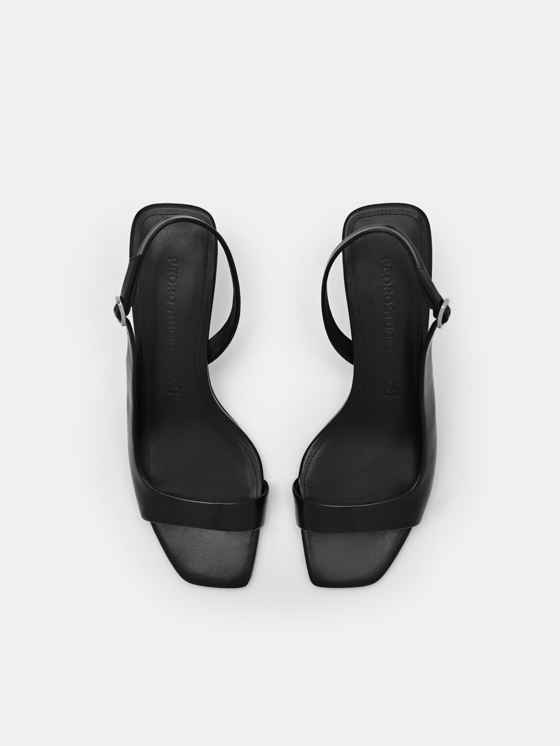 PEDRO Studio Simone Leather Heel Sandals, Black