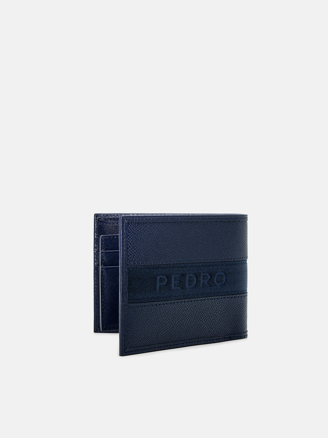 Striped Leather Bi-Fold Wallet with Insert, 