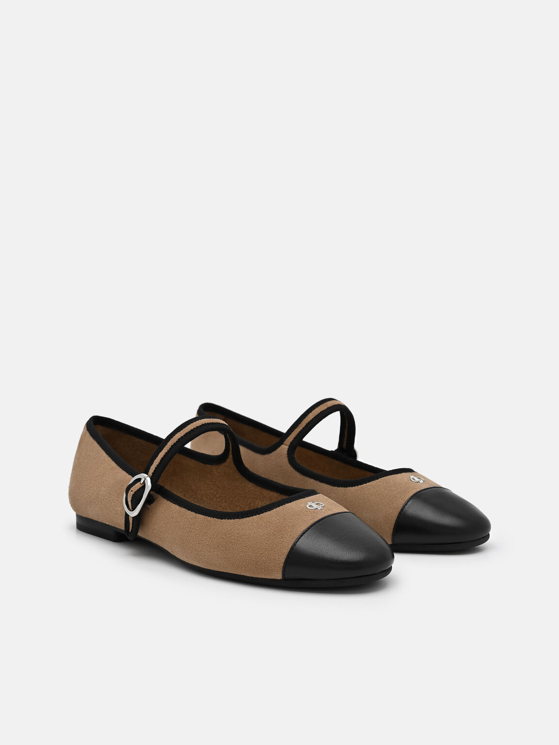 Sepatu Flat Balerina Suede Alina, , hi-res