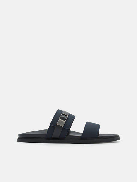 PEDRO Icon Leather Heel Sandals, Black