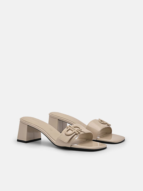 PEDRO Icon Leather Heel Sandals, Black