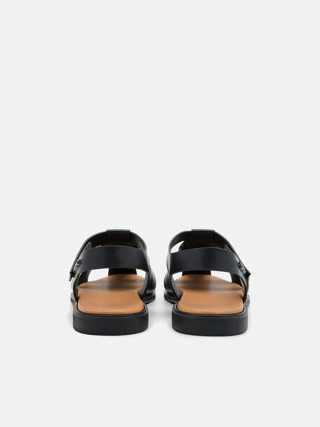 PEDRO Icon Leather Heel Sandals, Black