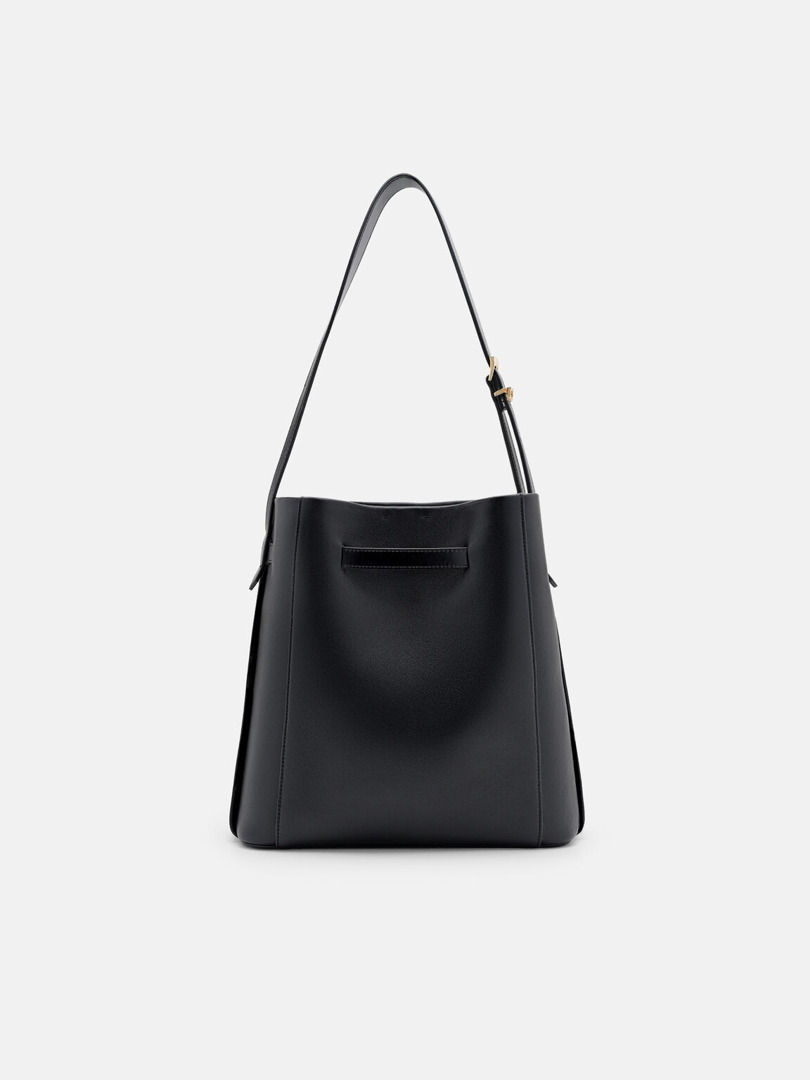 Tas Bucket Kulit Jatte dengan Sabuk, , hi-res