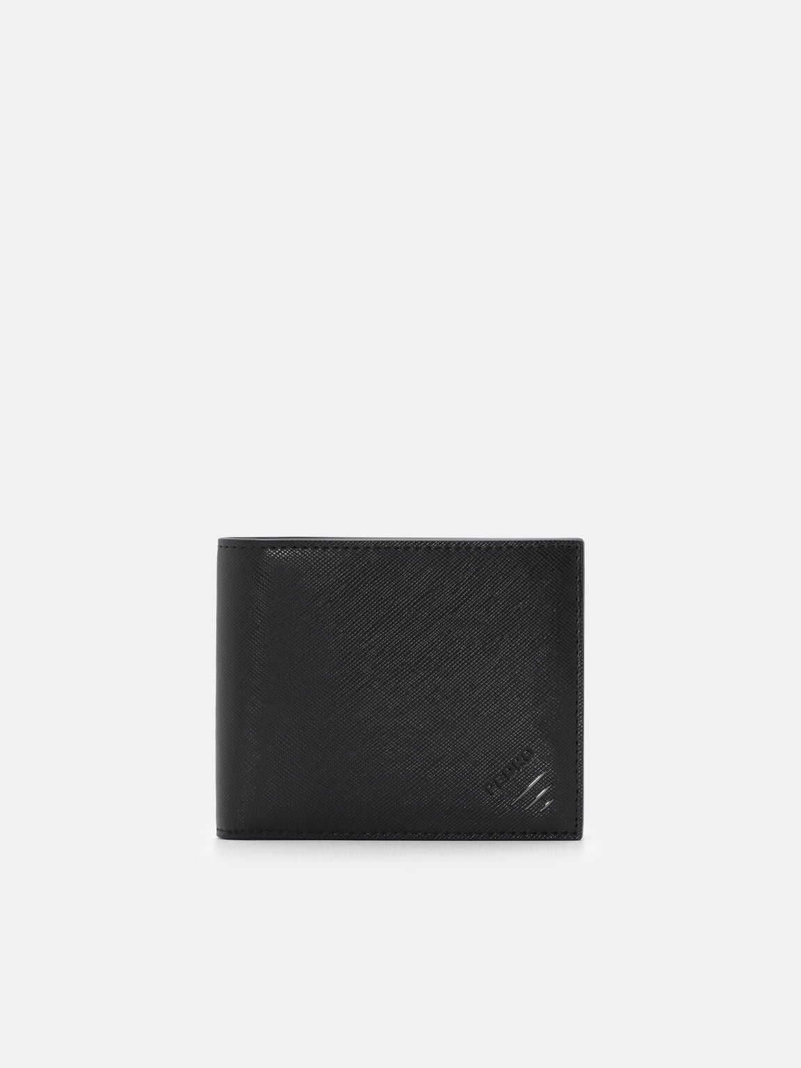 Saffiano Leather Bi-Fold Flip Wallet, 