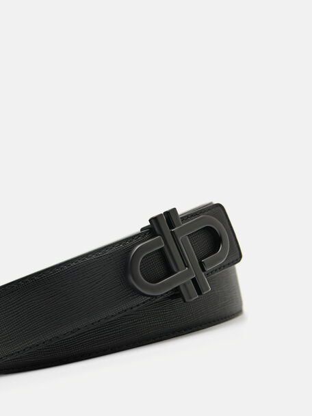 PEDRO Icon Leather Heel Sandals, Black