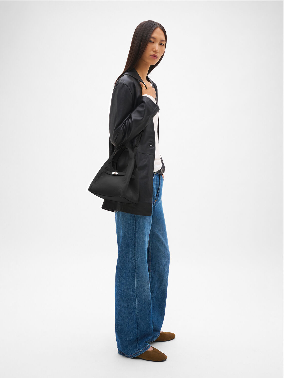 Danielle Small Leather Hobo Bag, , hi-res