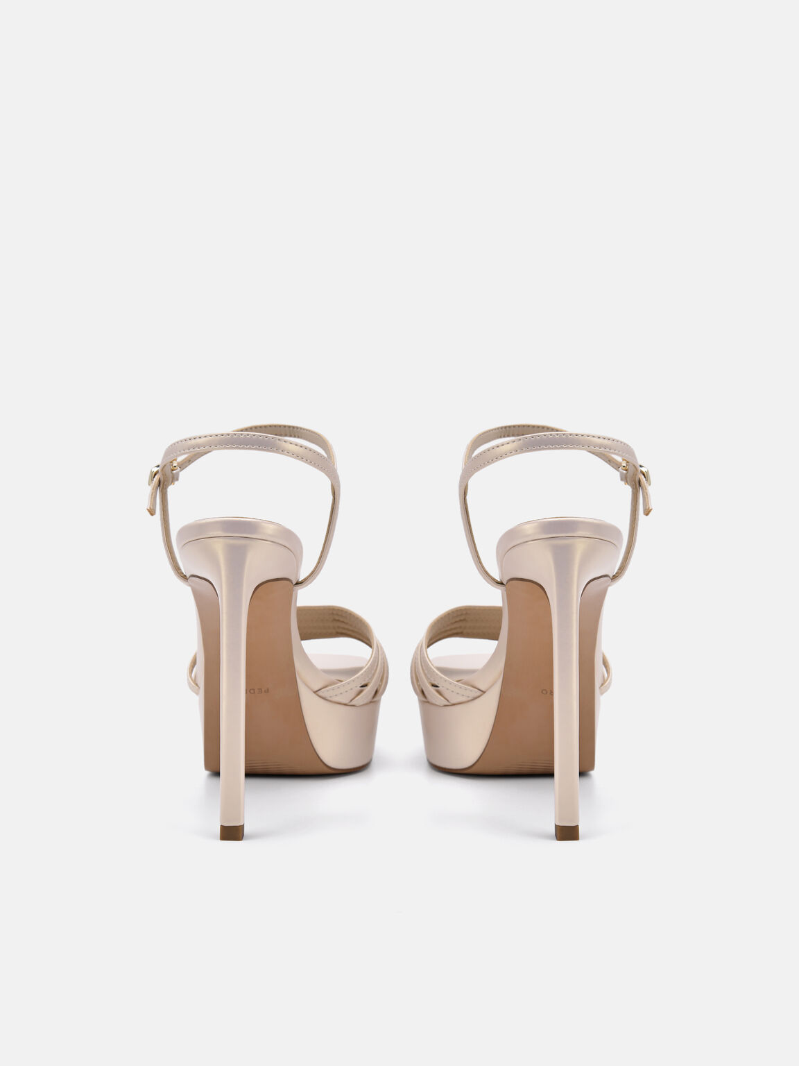 Iza Platform Heel Sandals, Champagne