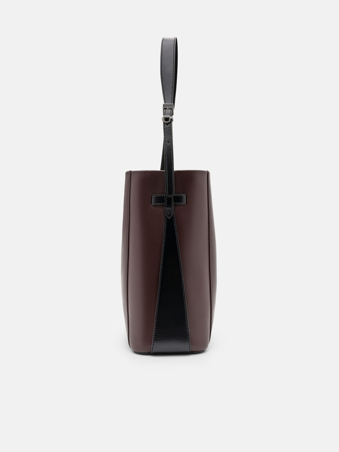 Tas Bucket Kulit Jatte dengan Sabuk, , hi-res