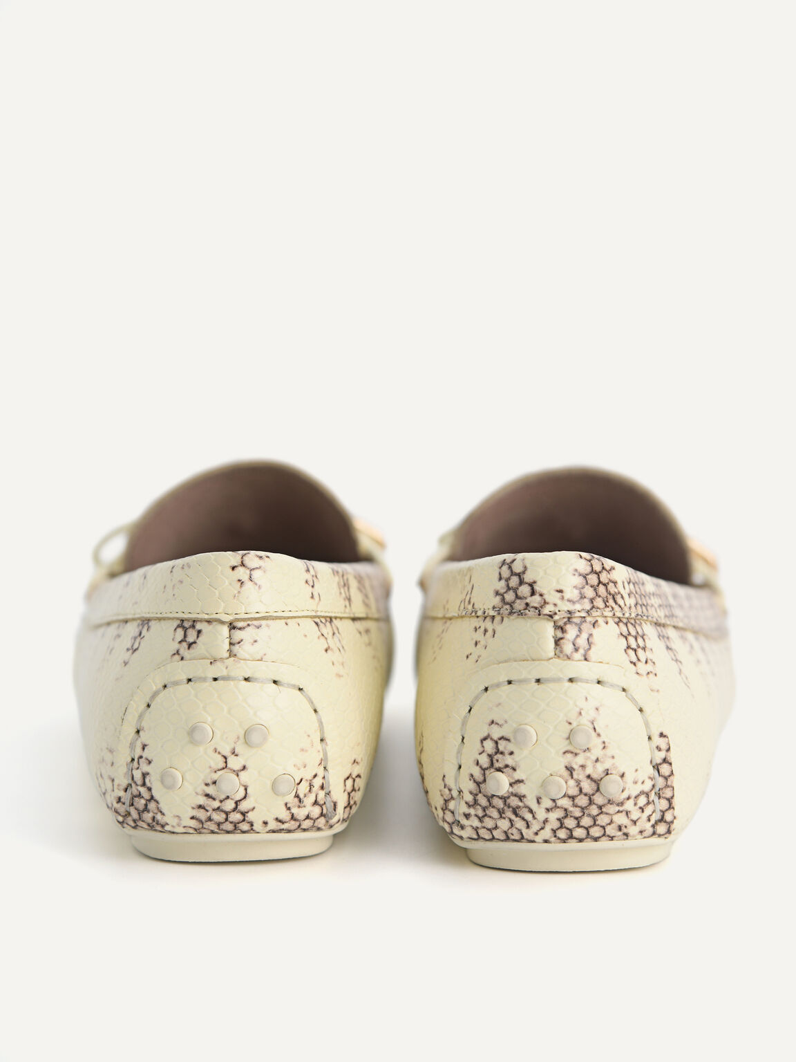 Textured Leather Bow Driving Shoes, Multi