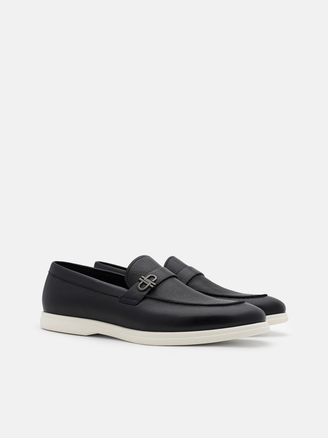 Tumbled Leather Loafers, , hi-res