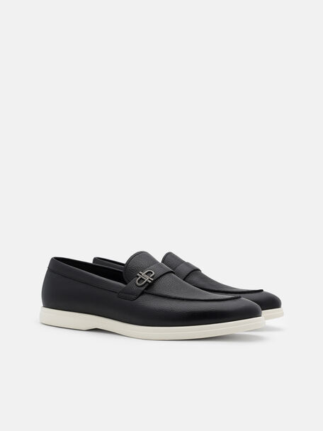 Tumbled Leather Loafers, , hi-res