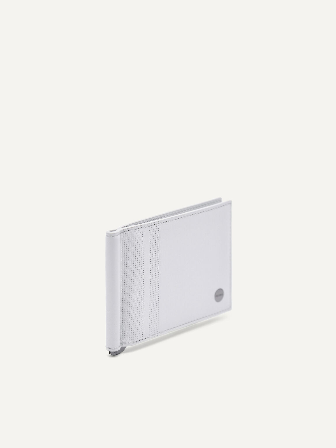 Tempat Kartu Bi-Fold Kulit Oliver dengan Klip Uang, 