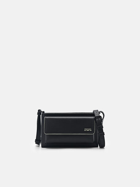 rePEDRO Recycled Leather Mini Sling Bag, Black, hi-res