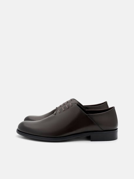 Burnished Leather Oxford Shoes, , hi-res