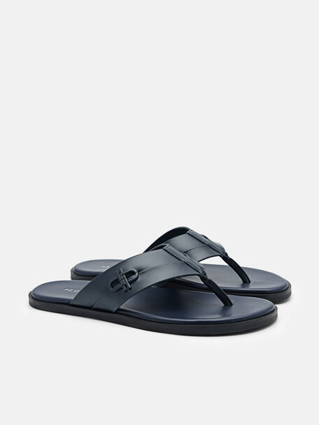 PEDRO Icon Leather Heel Sandals, Black