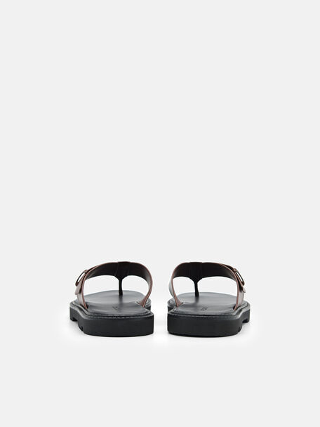 PEDRO Icon Leather Heel Sandals, Black
