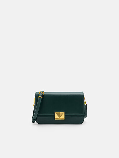 Tas Bahu Kulit PEDRO Studio Pixel, Dark Green
