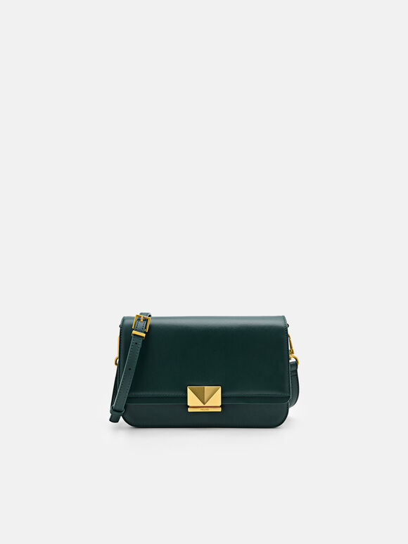 Tas Bahu Kulit PEDRO Studio Pixel, Dark Green