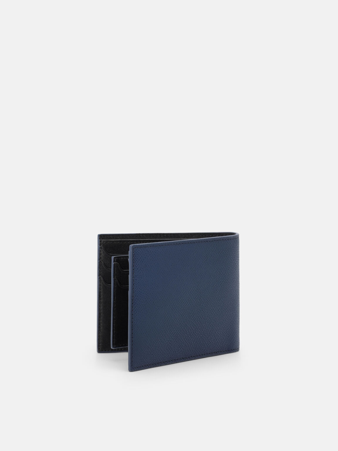 Dompet Lipat Dua Ikon Kulit dengan Insert, , hi-res