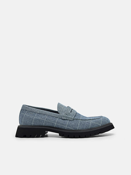 Hudson Penny Loafers, Blue, hi-res
